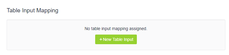 Table input screenshot